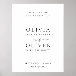 Póster Elegante Minimalista Boda de bienvenida sencillo