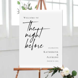 Póster Elegante mínimo La noche antes del ensayo bienveni