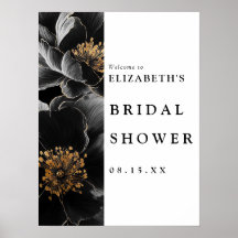 Elegante moderno Floral Bridal Shower signo de bie