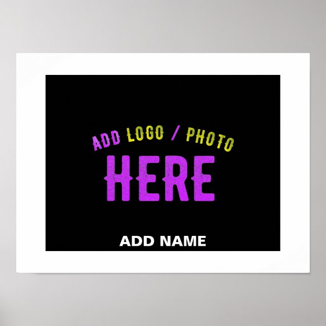 PÓSTER ELEGANTE MODERNO PERSONALIZABLE NEGRO VERIFICADO D (Frente)