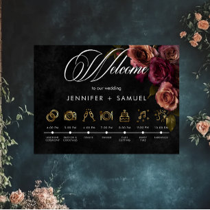 Póster Elegante Moody Amueblado Rust Burgundy Orden de lo