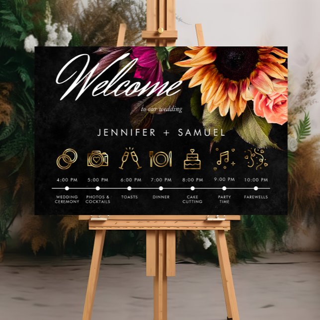 Póster Elegante Moody Vibrant Sunset Floral Orden del Aco (Subido por el creador)