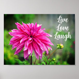 Póster Elegante Motivación de Flor en el Jardín de Dahlia