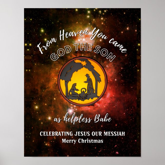 Póster Elegante Navidad cristiano de Natividad INÚTIL BAB (Frente)