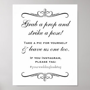 Póster Elegante negro agarra un pote de foto de Boda