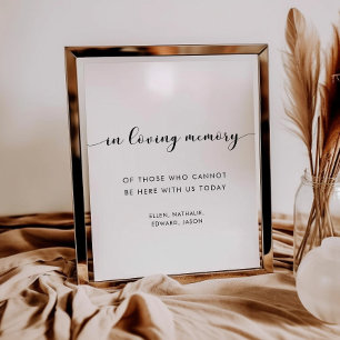 Póster Elegante negro y blanco en el signo de la memoria 