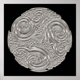 Póster Elegante nuevo estilo metálico negro plateado mode