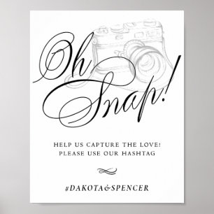 Póster ¡Elegante, oh Snap! Caligrafía negra Etiqueta de