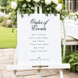 Póster Elegante orden de eventos clásico Boda