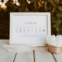 Elegante Orden De Eventos Iconos De Línea De Tiemp
