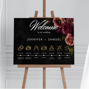 Póster Elegante Orden de Eventos Malva Silenciada 