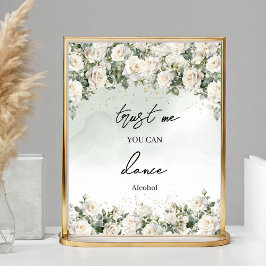 Póster Elegante oro de rosas blancas Créanme, puedes bail