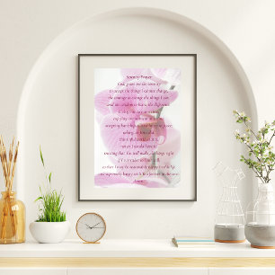 Póster Elegante Orquídea Rosa Orquídea Oración de Serenid