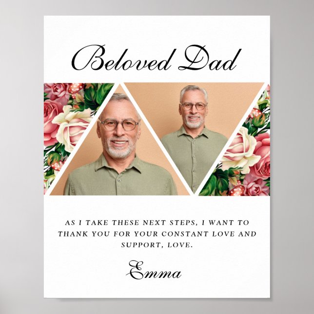 Póster Elegante padre del regalo de novia gracias regalo (Frente)