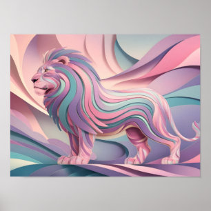 Póster Elegante Papel de fondo de escritorio para el león