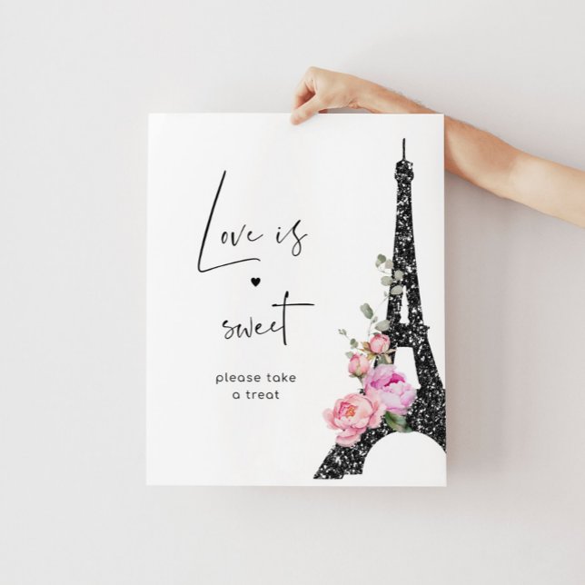 Póster Elegante París floral El amor es dulce, tómate un  (Subido por el creador)