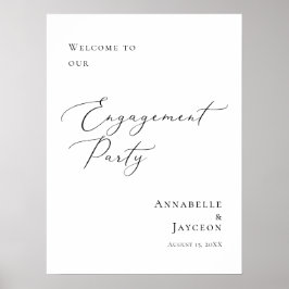 Póster Elegante Partido de compromiso mínimo bienvenida