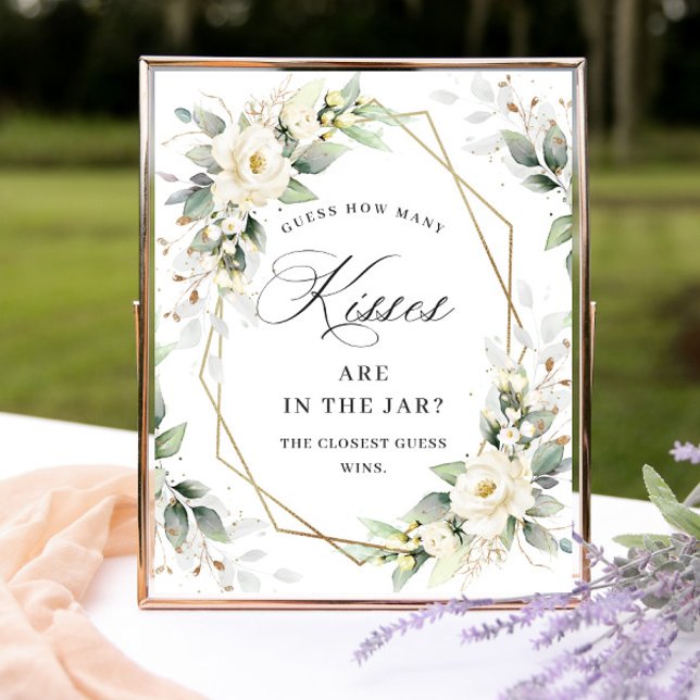 Póster Elegante Pastel Blanco Roses Cuántos Besos (Subido por el creador)