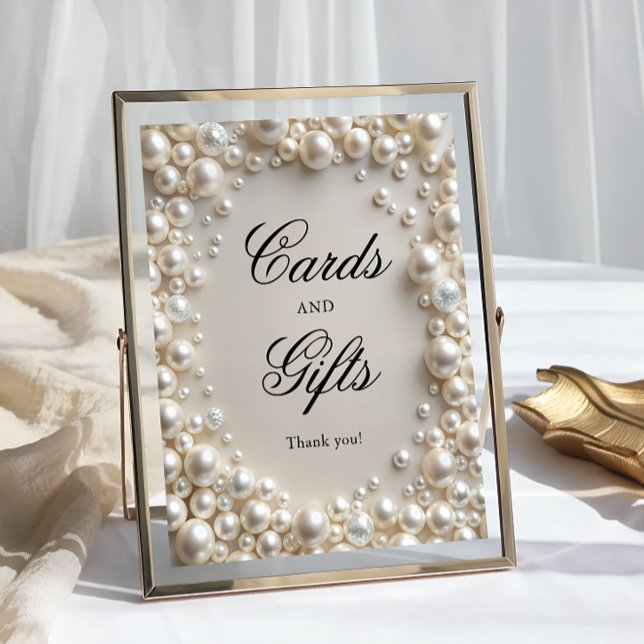 Póster Elegante Pastel Pearls Bow Tarjetas y Regalos (Subido por el creador)