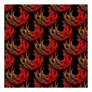 Póster Elegante patrón de arte abstracto boho moderno lin