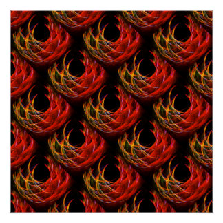 Póster Elegante patrón de arte abstracto boho moderno lin