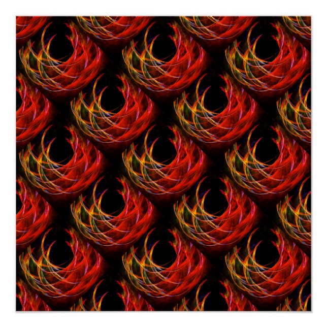 Póster Elegante patrón de arte abstracto boho moderno lin (Anverso)