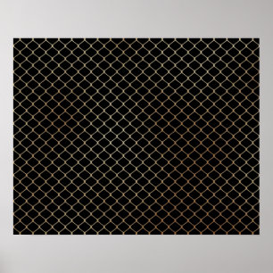 Póster Elegante Patrón de Cadena de Valla de Oro Moderno 