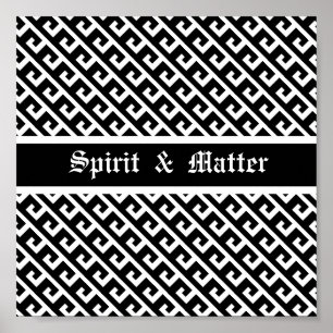 Póster Elegante patrón geométrico en blanco y negro