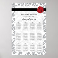 Elegante patrón y gráfico de asientos del Boda de