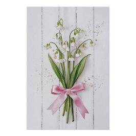 Póster Elegante Peony Bouquet Watercolor Pared Arte y Pos