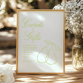 Póster Elegante Perfect Pear Minimal Bridal Shower
