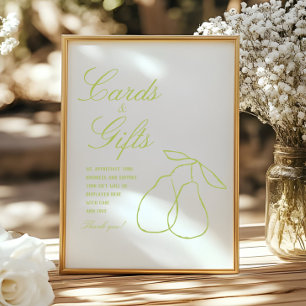 Póster Elegante Perfect Pear Minimal Bridal Shower