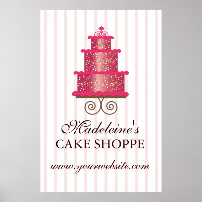 Póster Elegante Personalizado de pasteles Poster de negoc (Frente)