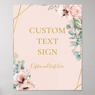 Póster Elegante Personalizado de Tarjetas Floral Pastel d