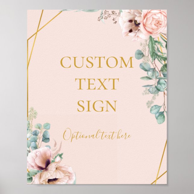 Póster Elegante Personalizado de Tarjetas Floral Pastel d (Frente)
