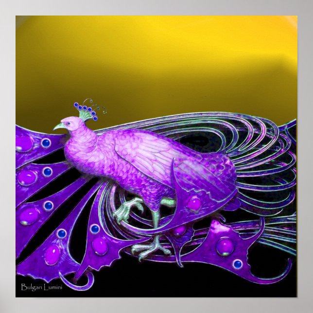 PÓSTER ELEGANTE PICOR EN AMARILLO PURPLE (Frente)