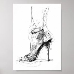 Póster Elegante pie de talón alto - Estilo femenino