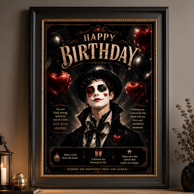 Póster Elegante Pierrot Negro y Blanco (Subido por el creador)