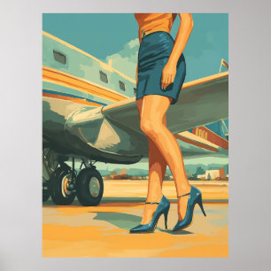 Póster Elegante piloto del Jet