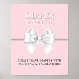Póster Elegante Pink Tiffany Baby Shower Diaper Raffle