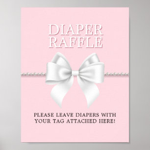 Póster Elegante Pink Tiffany Baby Shower Diaper Raffle