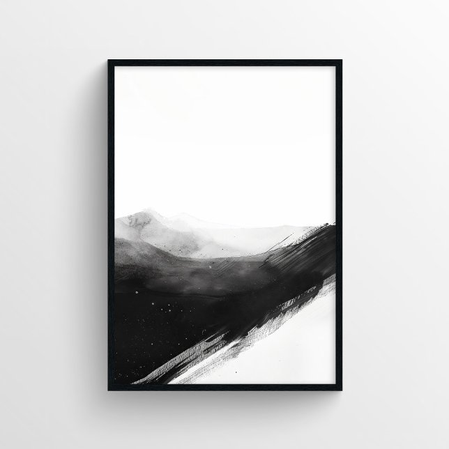 Póster Elegante pintura de tinta blanca y negra (Subido por el creador)