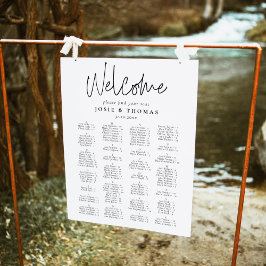 Póster Elegante plan de asiento de Boda de caligrafía
