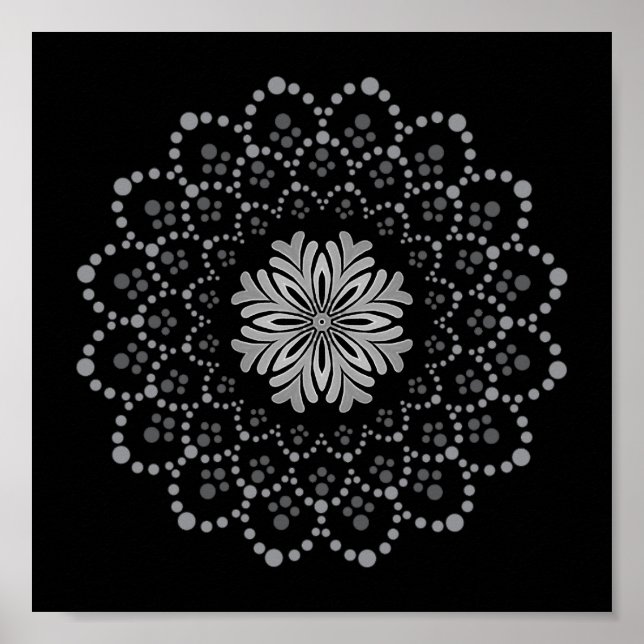 Póster Elegante plantilla de Mandala floral descargable (Frente)