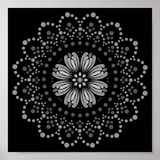 Póster Elegante plantilla de Mandala floral descargable (Frente)
