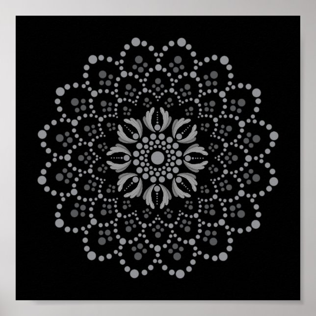 Póster Elegante plantilla de Mandala floral descargable (Frente)