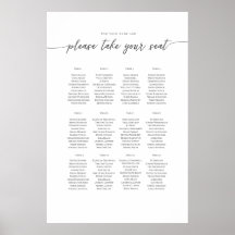 Elegante plantilla de texto Plan de asiento,