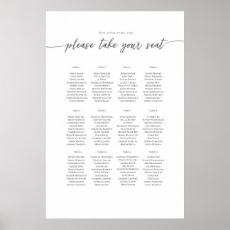 Póster Elegante plantilla de texto Plan de asiento,