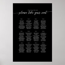 Elegante plantilla de texto Plan de asiento,