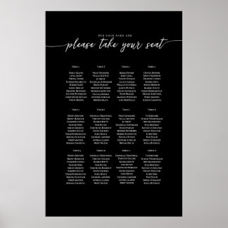 Póster Elegante plantilla de texto Plan de asiento,